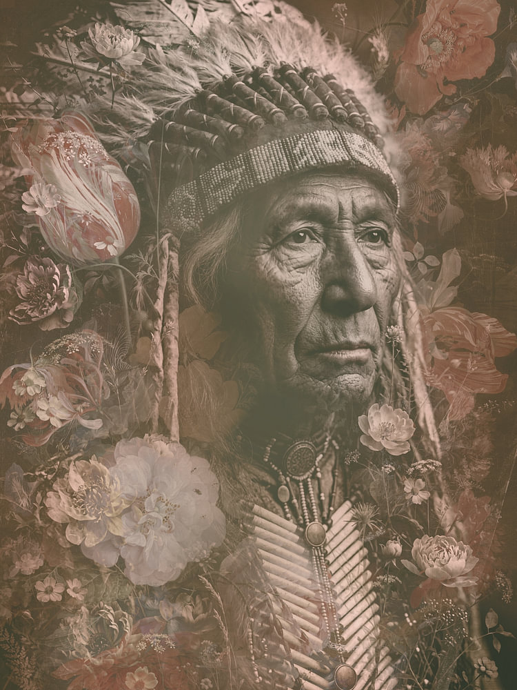 Indian Summer – Botanisch portret met klassieke bloemen — bloemstilleven van Sander van Laar