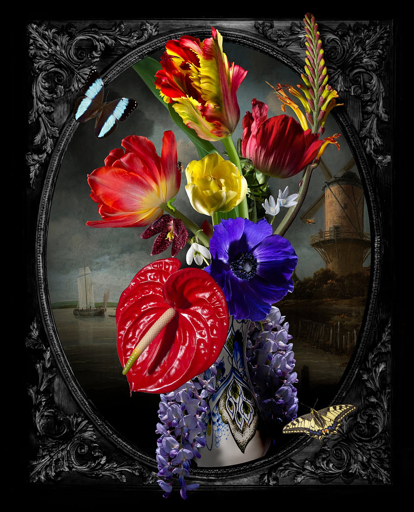 Bloemenschilderij Royal Nova — bloemstilleven van Sander van Laar