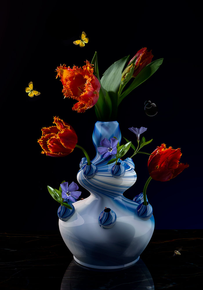 Royal Flora "Tulp" modern bloemstilleven — bloemstilleven van Sander van Laar